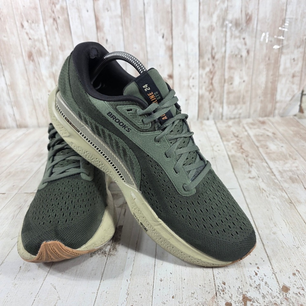 Brooks Adrenaline GTS 24 Mens Running Shoes Olive Green 9.5 D - Picture 6 of 9